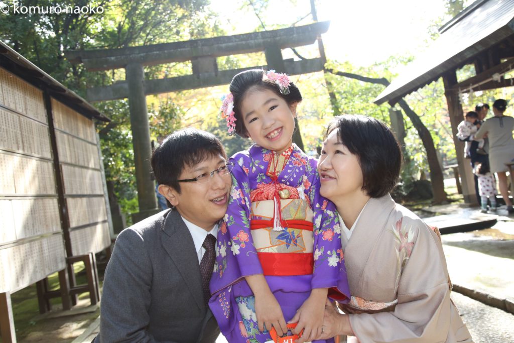 赤坂神社七五三家族写真