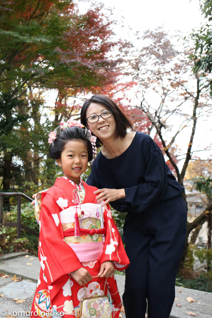 日吉神社七五三出張撮影母娘写真