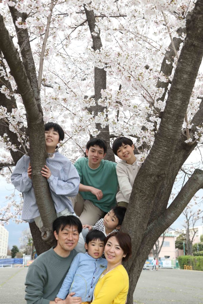 家族写真桜