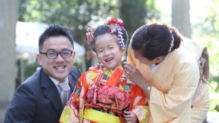 谷保天満宮七五三家族写真