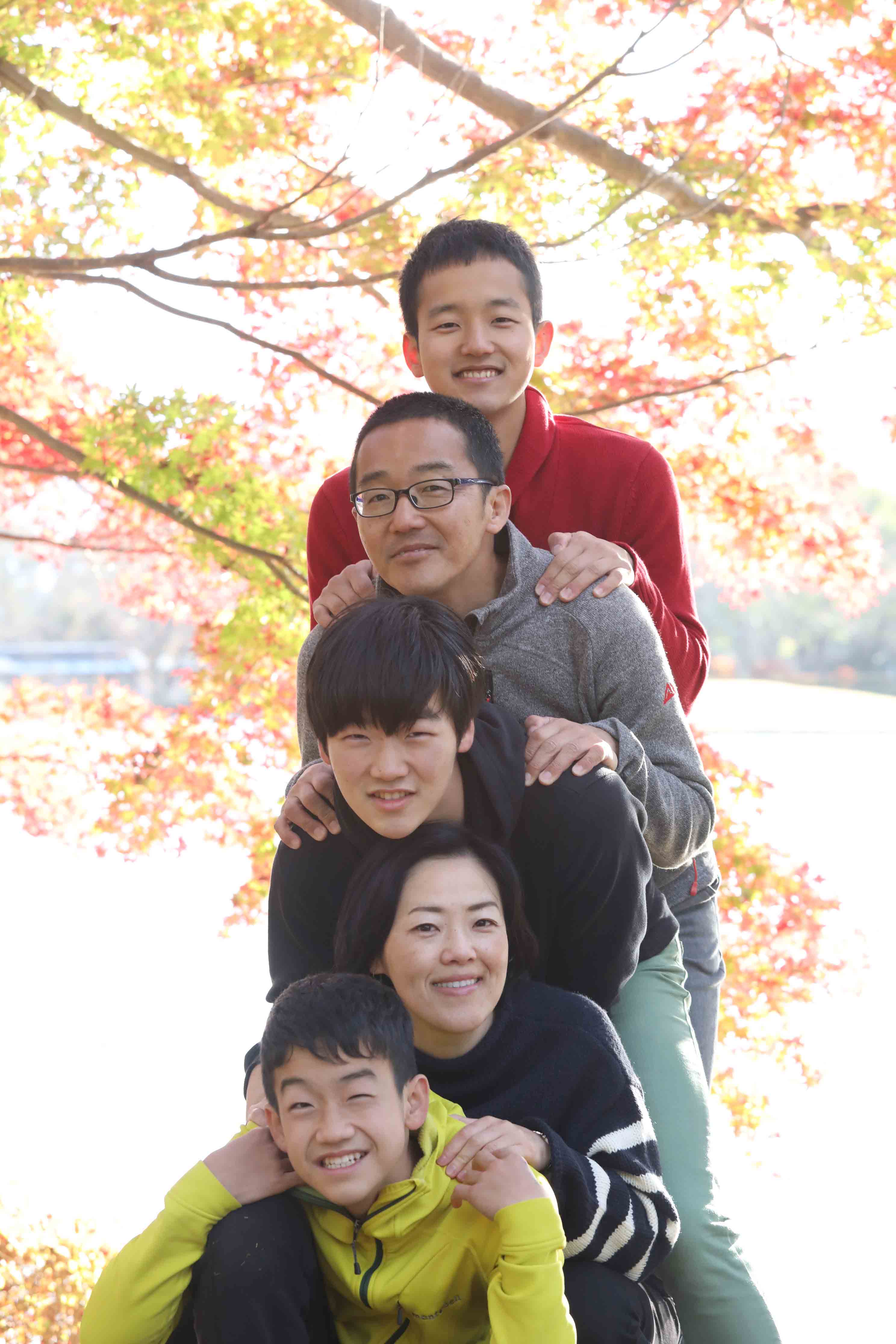 成人式家族写真昭和記念公園